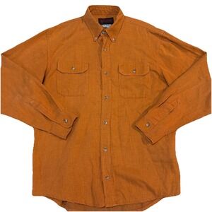 DriFire Men's FR Orange Large Made In The USA Cat2 2112 Long Sleeve Button Up